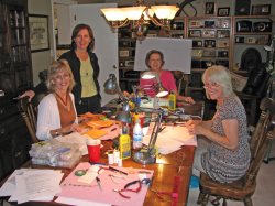 Wire wrapping class in the dining room.